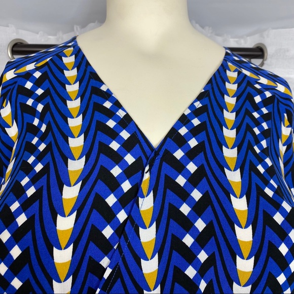 The Odells bright blue print wrap slouch top L - Picture 4 of 12